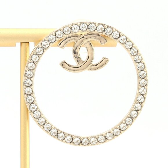 CHANEL Gold Logo Earrings - Picture 1 of 5